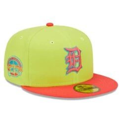 Men's Detroit Tigers New Era Green/Red Tiger Stadium Final Season Cyber Highlighter 59FIFTY Fitted Hat