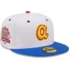 Men's Atlanta Braves New Era White/Royal 150th Anniversary Cherry Lolli 59FIFTY Fitted Hat