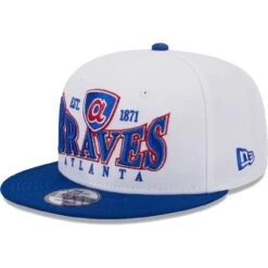 Men's Atlanta Braves New Era White/Royal Crest 9FIFTY Snapback Hat