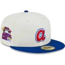 Men's Atlanta Braves New Era Stone/Royal Retro 59FIFTY Fitted Hat