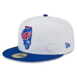Men's Chicago Cubs New Era White/Royal State 59FIFTY Fitted Hat