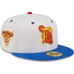 Men's Detroit Tigers New Era White/Royal Inaugural Season At Comerica Park Cherry Lolli 59FIFTY Fitted Hat