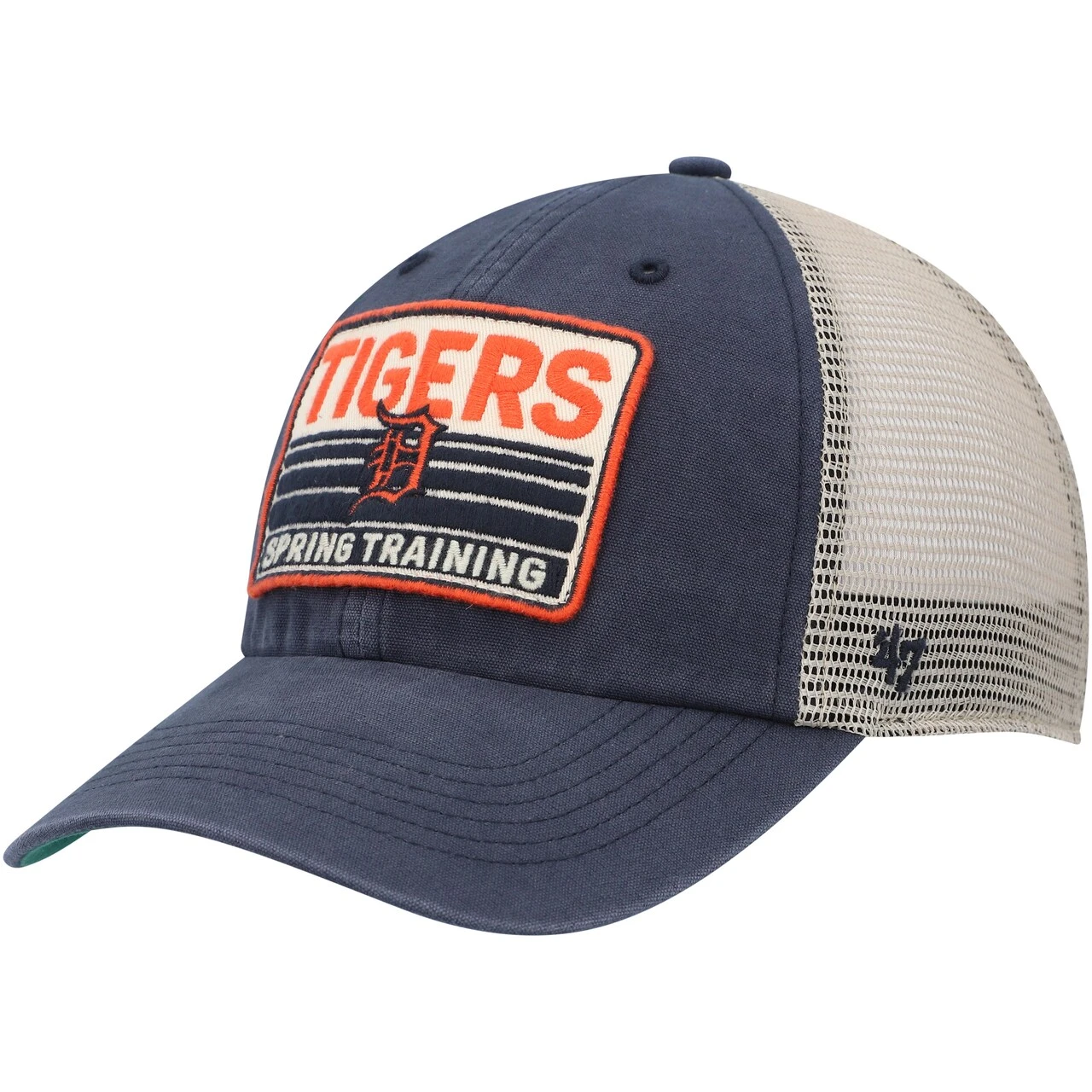 Men's Detroit Tigers '47 Navy/Tan Four Stroke Clean Up Trucker Snapback Hat 1 Men's Detroit Tigers '47 Navy/Tan Four Stroke Clean Up Trucker Snapback Hat