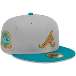 Men's Atlanta Braves New Era Gray/Teal 59FIFTY Fitted Hat