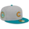 Men's Chicago Cubs New Era Gray/Teal 59FIFTY Fitted Hat
