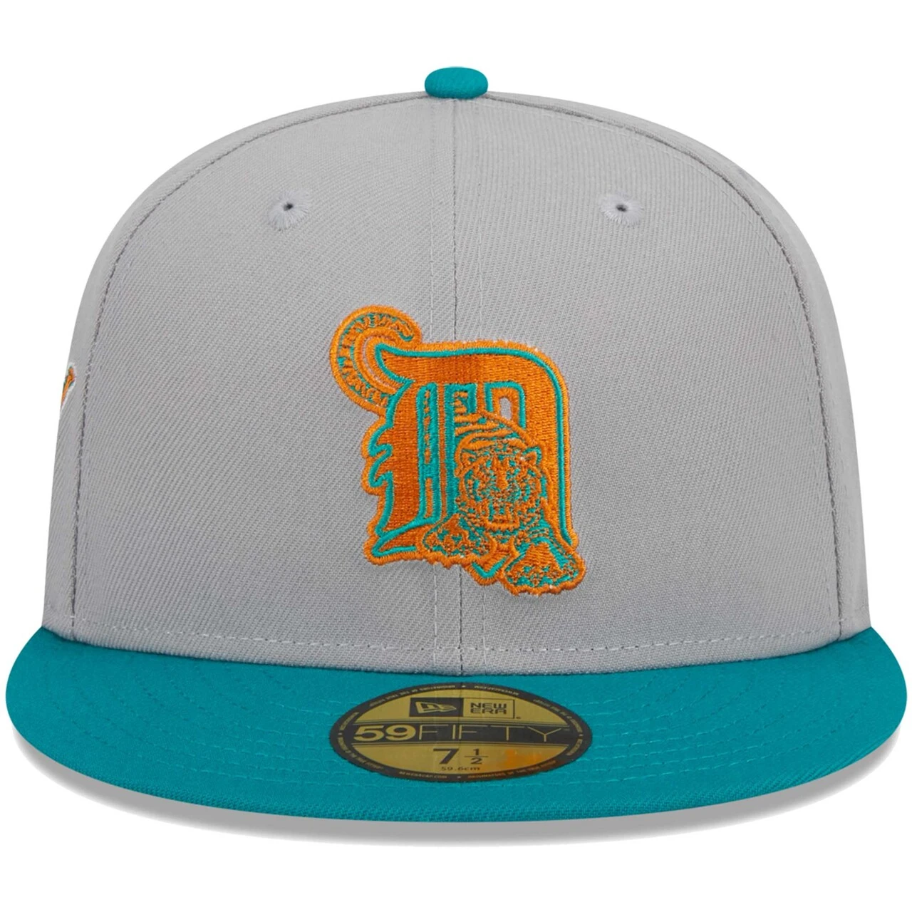 Men's Detroit Tigers New Era Gray/Teal 59FIFTY Fitted Hat 2 Men's Detroit Tigers New Era Gray/Teal 59FIFTY Fitted Hat - Image 2