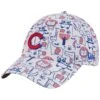 Toddler Chicago Cubs New Era White Pattern 9FORTY Flex Hat