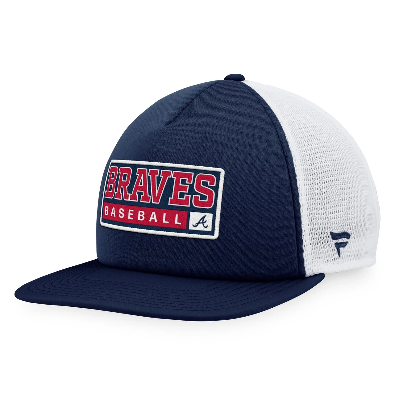 Men's Atlanta Braves Majestic Navy/White Foam Trucker Snapback Hat 1 Men's Atlanta Braves Majestic Navy/White Foam Trucker Snapback Hat