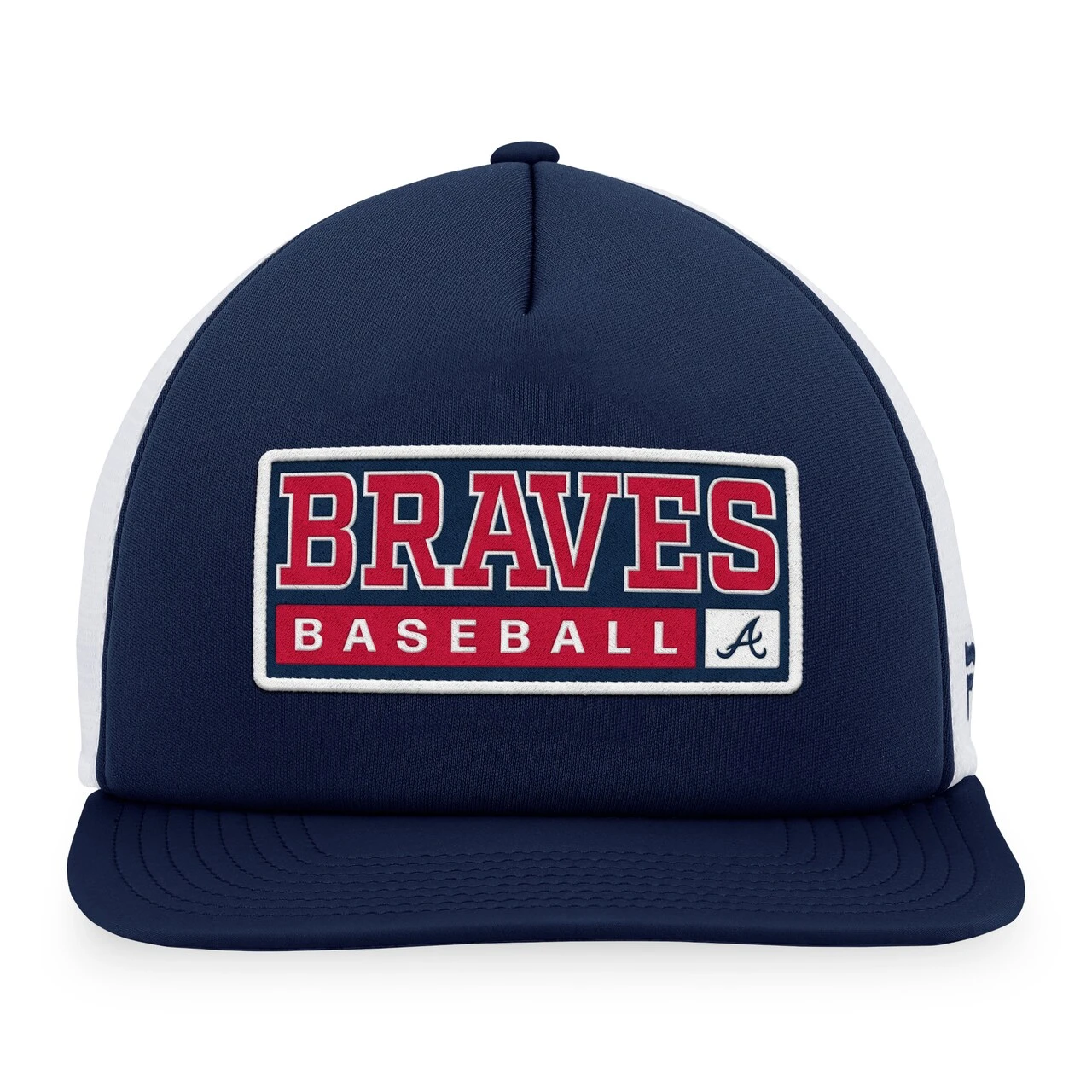 Men's Atlanta Braves Majestic Navy/White Foam Trucker Snapback Hat 2 Men's Atlanta Braves Majestic Navy/White Foam Trucker Snapback Hat - Image 2
