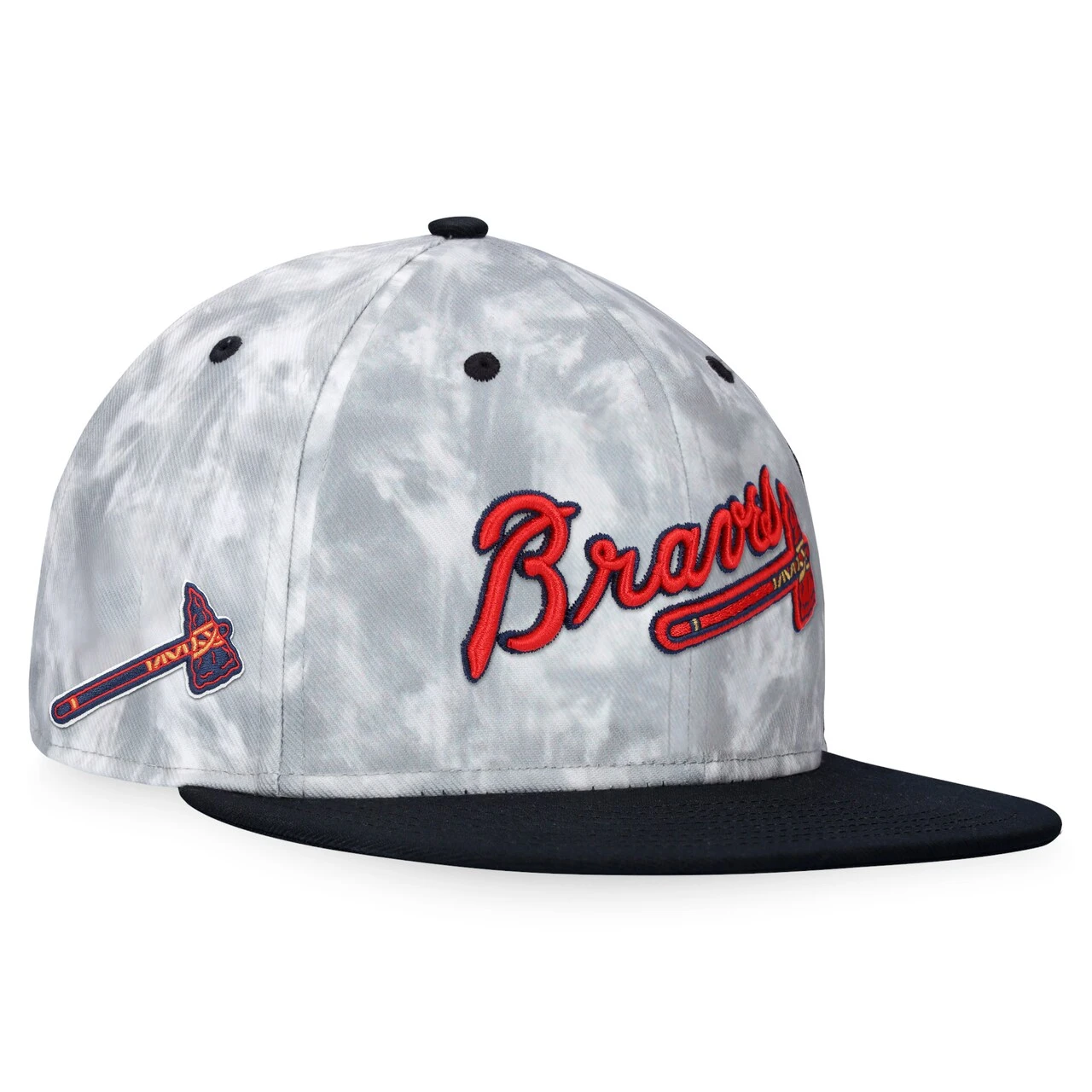 Men's Atlanta Braves Fanatics Branded Black/White Smoke Dye Fitted Hat 3 Men's Atlanta Braves Fanatics Branded Black/White Smoke Dye Fitted Hat - Image 3