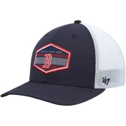 Men's Boston Red Sox '47 Navy/White Burgess Trucker Snapback Hat