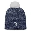Women's Boston Red Sox Fanatics Branded Navy/White Iconic Cuffed Knit Hat With Pom