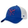 Men's Chicago Cubs Fanatics Branded Royal/White Iconic Cross Bat Trucker Snapback Hat