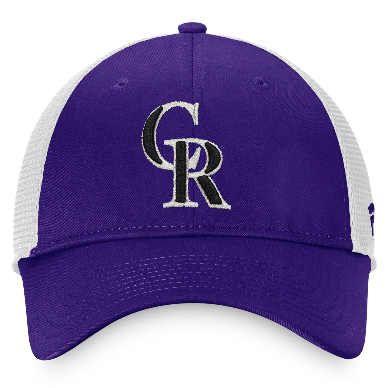Men's Colorado Rockies Fanatics Branded Purple/White Core Structured Trucker Snapback Hat - Image 2