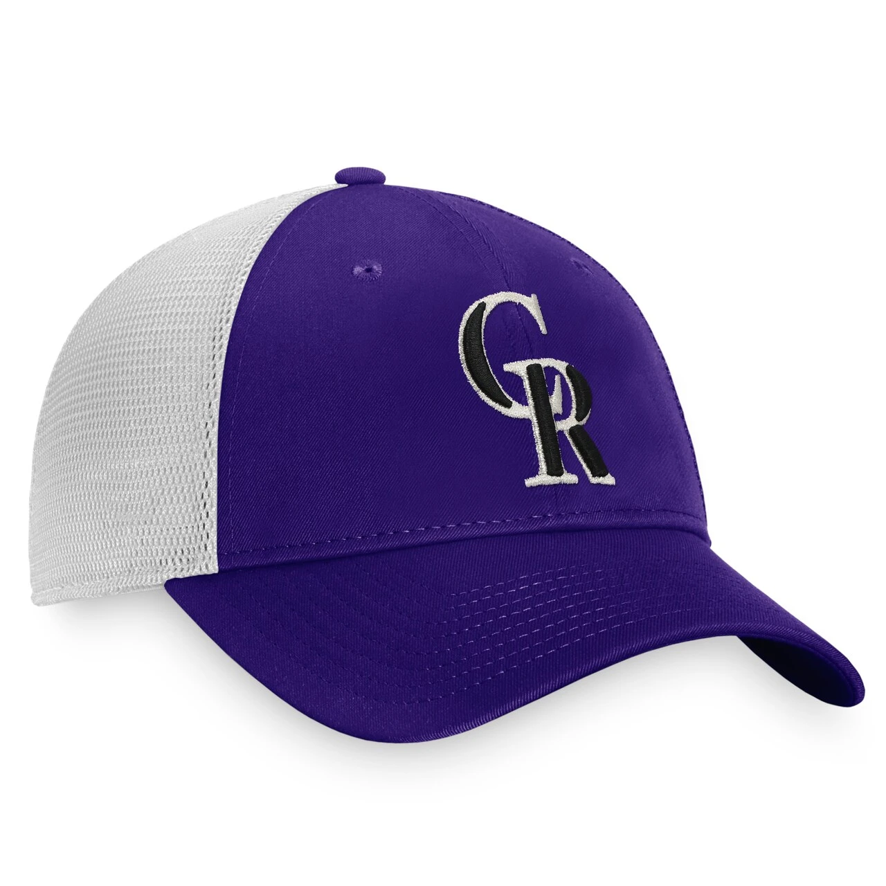 Men's Colorado Rockies Fanatics Branded Purple/White Core Structured Trucker Snapback Hat - Image 3