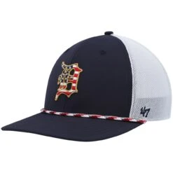 Men's Detroit Tigers '47 Navy/White Flag Fill Trucker Snapback Hat