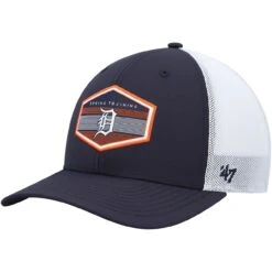 Men's Detroit Tigers '47 Navy/White Spring Training Burgess Trucker Snapback Hat