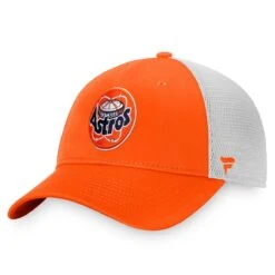 Men's Houston Astros Fanatics Branded Orange/White Cooperstown Collection Core Trucker Snapback Hat