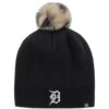 Women's Detroit Tigers '47 Black Serengeti Beanie Hat With Pom