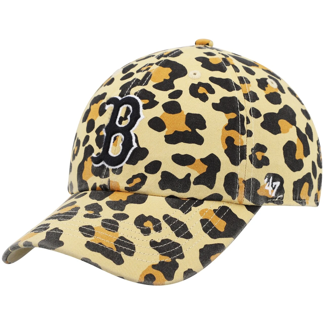 Women's Boston Red Sox '47 Tan Bagheera Cheetah Clean Up Adjustable Hat 1 Women's Boston Red Sox '47 Tan Bagheera Cheetah Clean Up Adjustable Hat