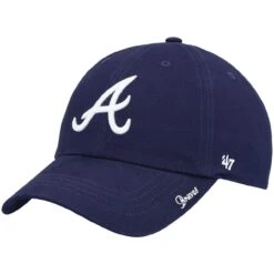 Women's Atlanta Braves '47 Navy Team Miata Clean Up Adjustable Hat