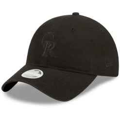 Women's Colorado Rockies New Era Black On Black Core Classic II 9TWENTY Adjustable Hat