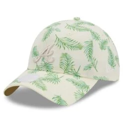 Women's Atlanta Braves New Era Cream Palms 9TWENTY Adjustable Hat