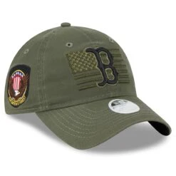 Women's Boston Red Sox New Era Green 2023 Armed Forces Day 9TWENTY Adjustable Hat