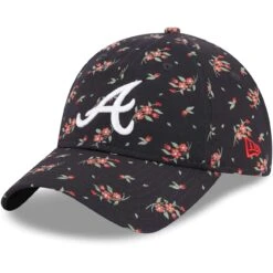 Women's Atlanta Braves New Era Navy Bloom 9TWENTY Adjustable Hat