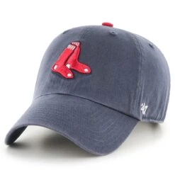 Youth Boston Red Sox '47 Navy Clean Up Team Logo Adjustable Hat