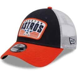 Youth Houston Astros New Era Navy Patch Trucker 9FORTY Snapback Hat